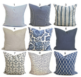 Blue & tan ticking stripe