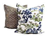 Blue, green & white print