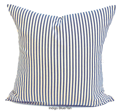 Blue & tan ticking stripe
