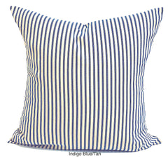 Blue & tan ticking stripe