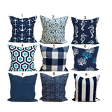 Outdoor navy blue & white chevron