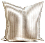 Brown and off-white ticking