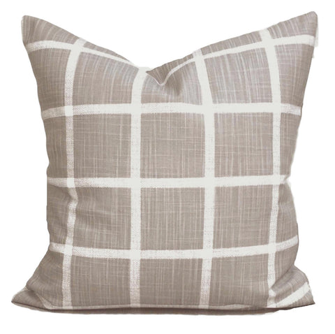 Tan & white windowpane check