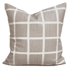 Tan & white windowpane check