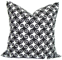 Home Decor, Black pillow, outdoor pillow, popular pillow, Decorative Pillows, Pillows, Pillow Covers, Throw Pillows, Toss Pillows, Bedding, Custom Pillows - Black/white Indoor/outdoor Waves