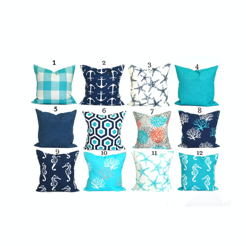 Navy Blue Navy And Teal Outdoor Pillows Blue Outdoor Pillow