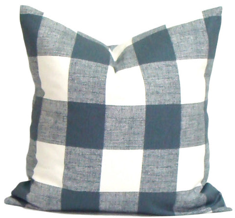 Buffalo Check Pillows. Slate Gray Pillow. Home Decor. Throw Pillows. ElemenOPillows, 