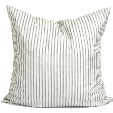Black Ticking Stripe Throw Pillow Cover 18x18