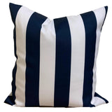 Indoor/outdoor navy blue & white stripe