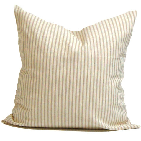 Ticking Pillow. Neutral Home Decor. Decorative Throw Pillows. ElemenOPillows, 