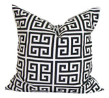 Home Decor, Black pillow, pillow, popular pillow, Decorative Pillows, Pillows, Pillow Covers, Throw Pillows, Toss Pillows, Bedding, Custom Pillows - Black/white Greek Key